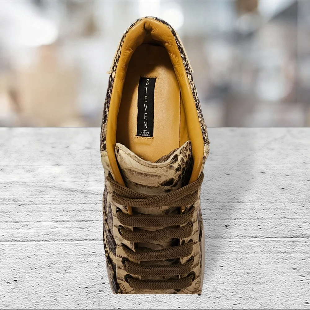 STEVEN by STEVE MADDEN Women's Snakeskin Print Sneakers size U.S. 8.5 euro 39 - Picture 8 of 15